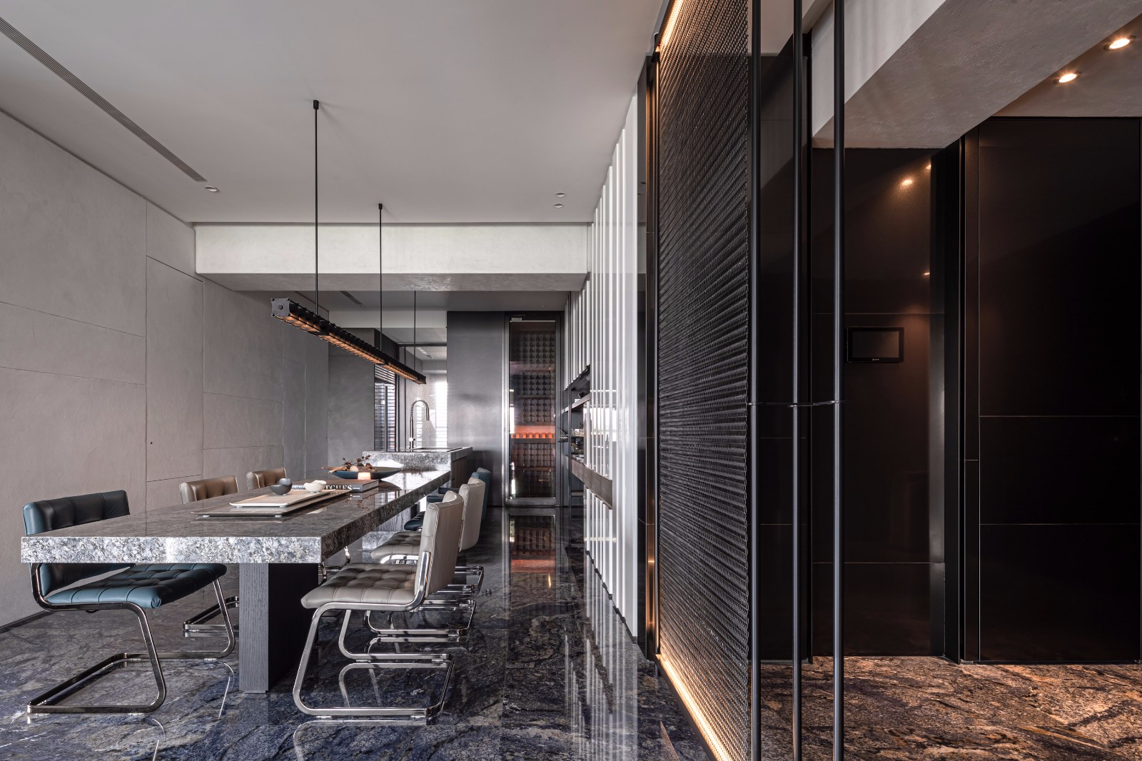 装修案例现代风格别墅装修效果图-餐厅 装修案例现代风格别墅装修效果图-餐厅