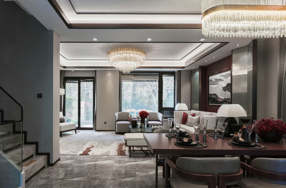 新中式风格别墅室内设计家装案例-楼梯间 新中式风格别墅室内设计家装案例-楼梯间